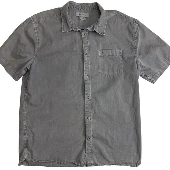 Urban Outfitters Gray Short Sleeve Button Up Shirt Men’s M 100% Cotton Casual - Picture 7 of 12